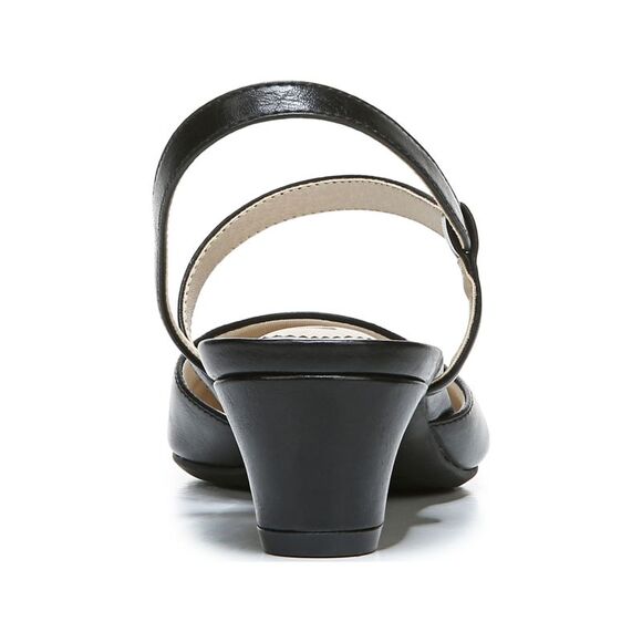 LIFE STRIDE Womens Black Minimalist Toe Block Heel Slip On Slingback 9.5 W - Picture 2 of 4